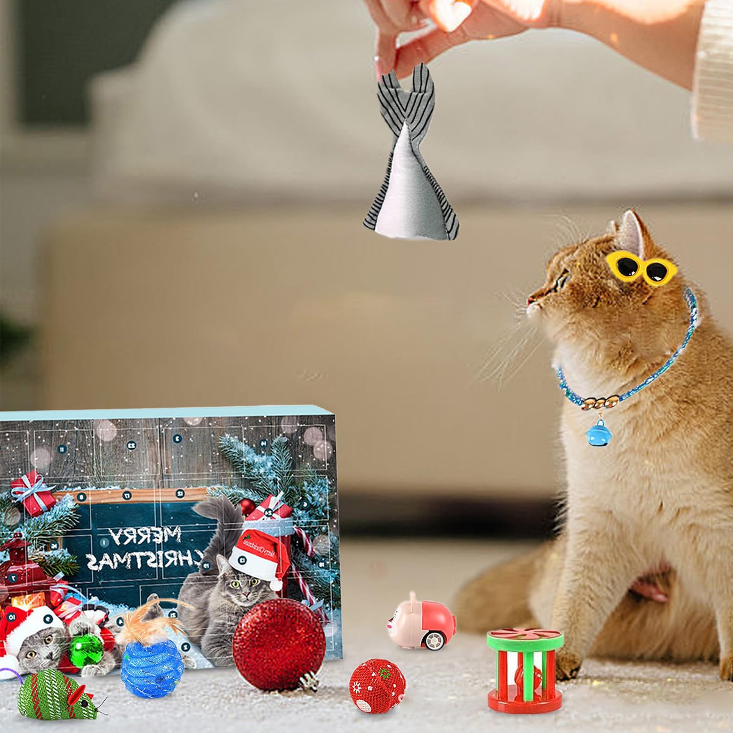 Homemade Christmas Cat Toys